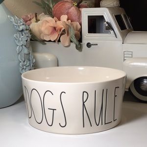 Rae Dunn DOGS RULE Dog Bowl